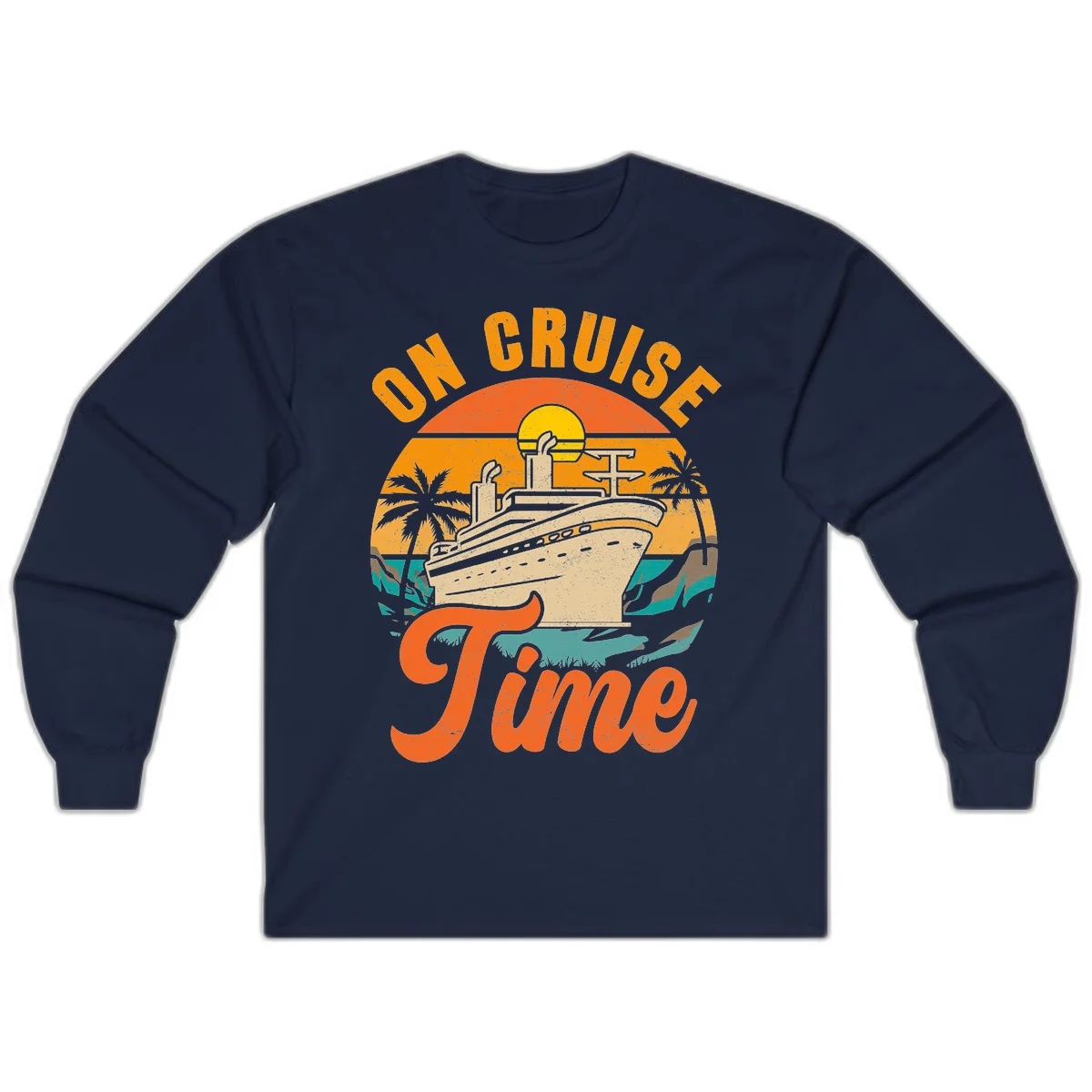 On Cruise Time Long Sleeve Vintage Cruise Shirt in Navy