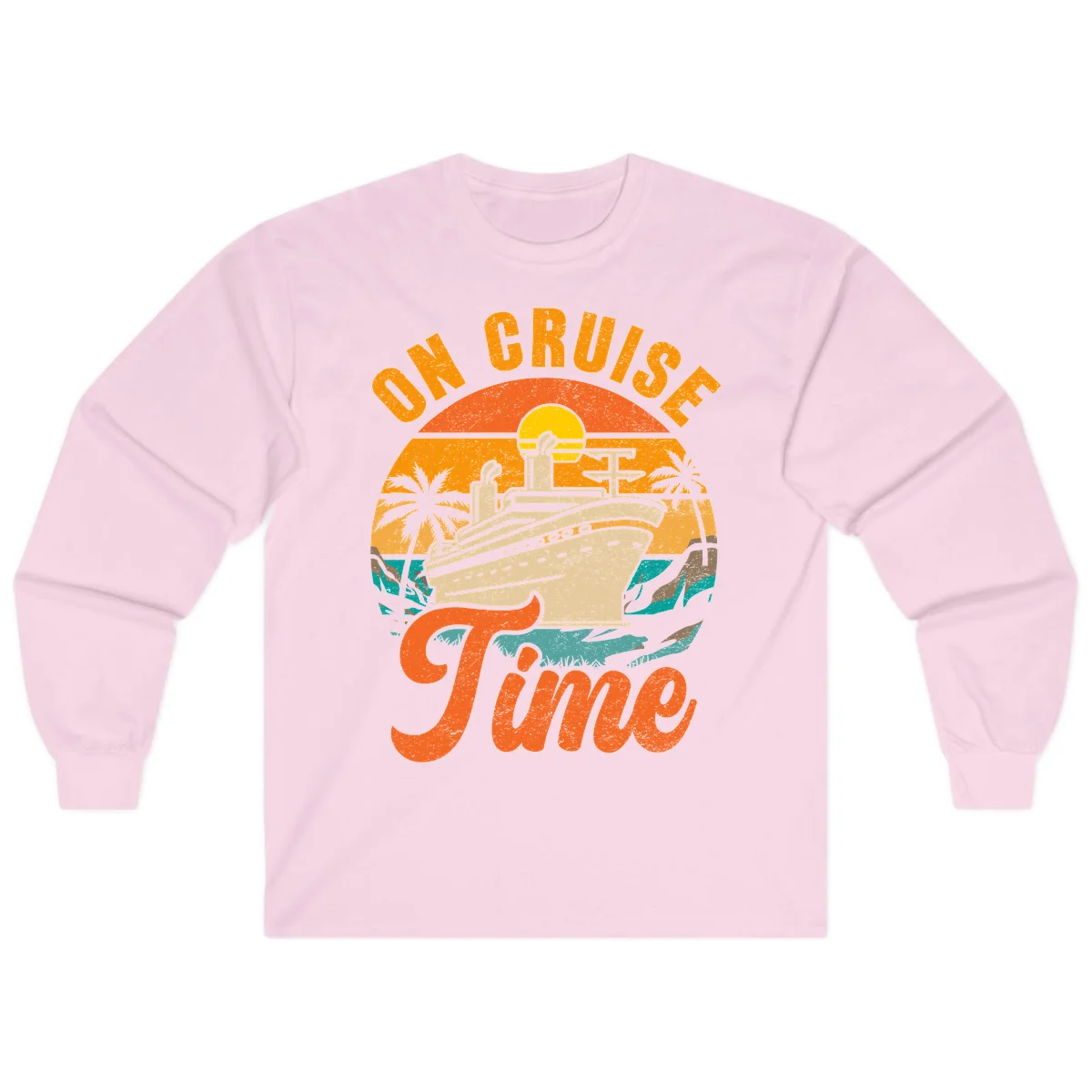 On Cruise Time Long Sleeve Vintage Cruise Shirt in Light Pink