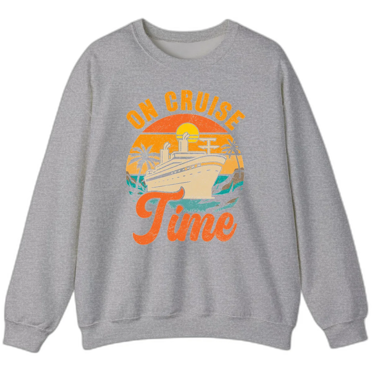 On Cruise Time Retro Cruise Ship Sweatshirt in Sport Grey