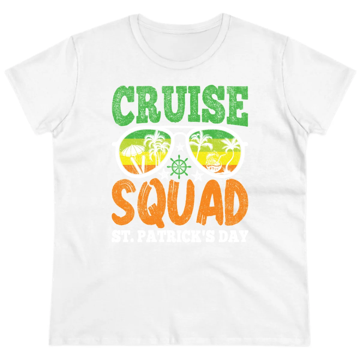 Cruise Squad Squad Sunglasses Ladies Tee in White