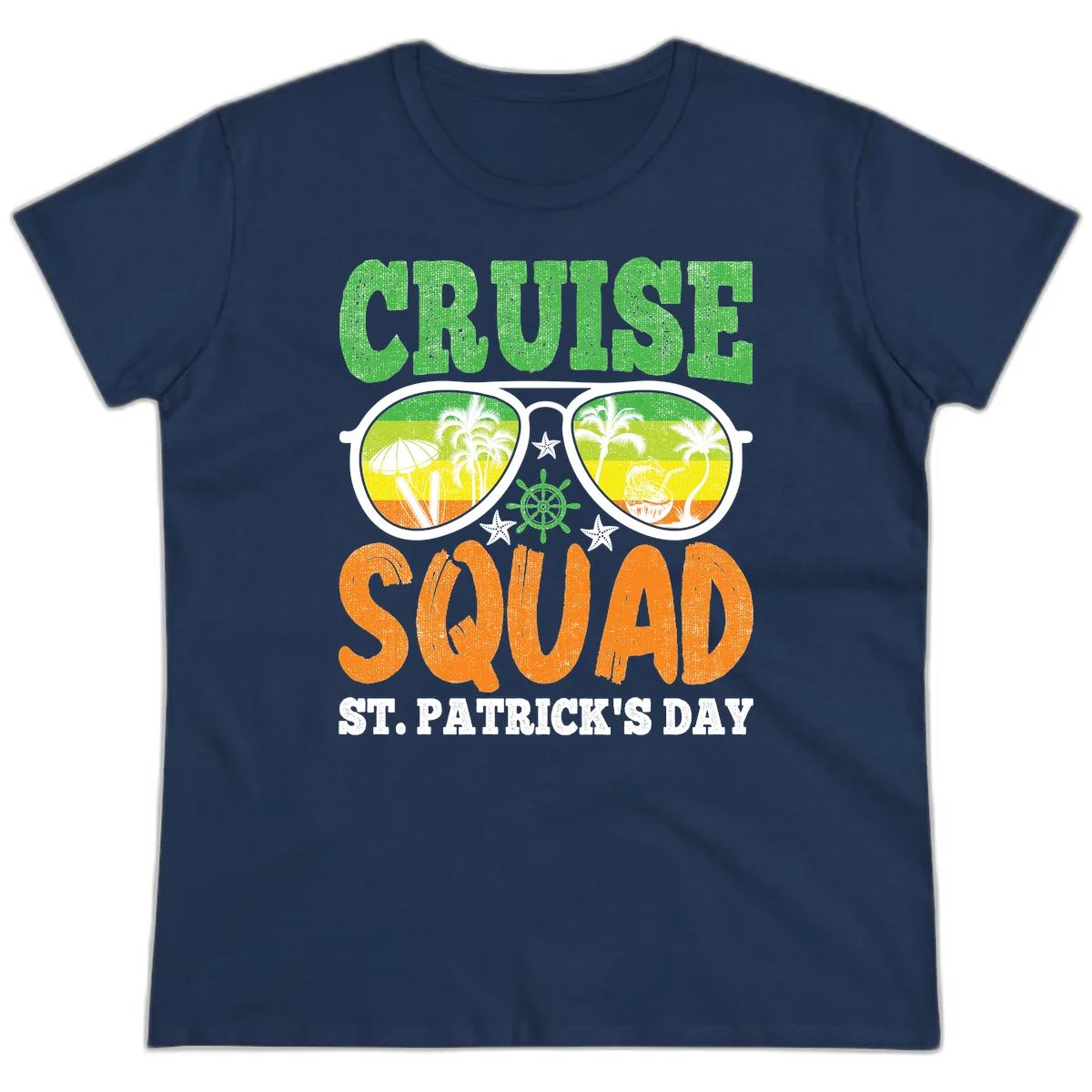 Cruise Squad Squad Sunglasses Ladies Tee in Navy