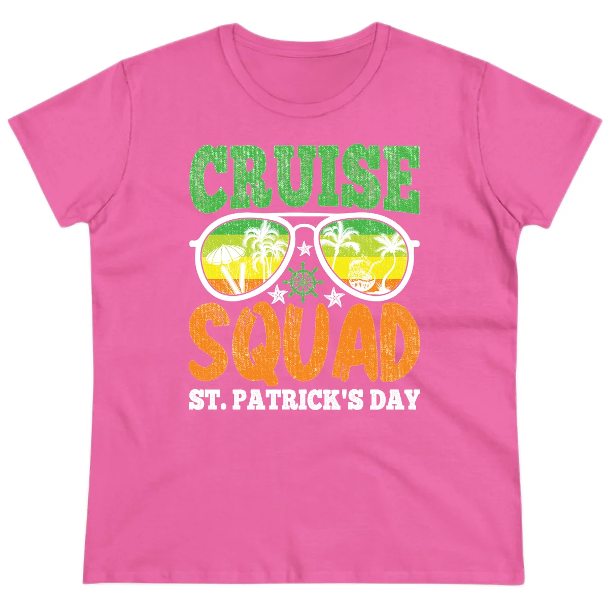 Cruise Squad Squad Sunglasses Ladies Tee in Azalea