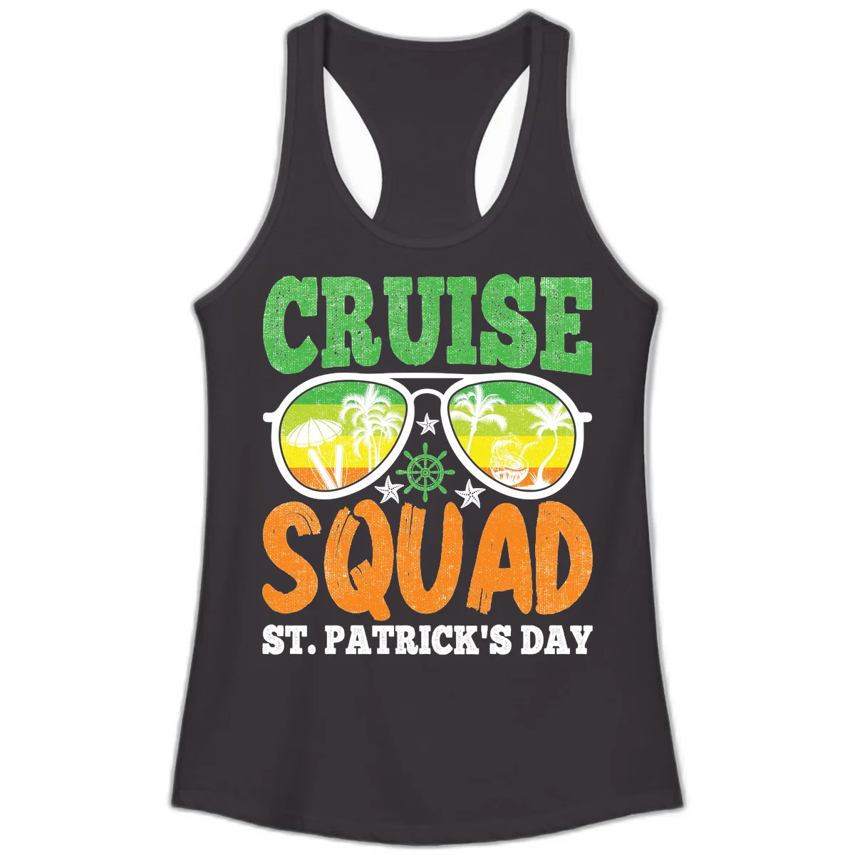 Cruise Squad Squad Sunglasses Ladies Tank in Black