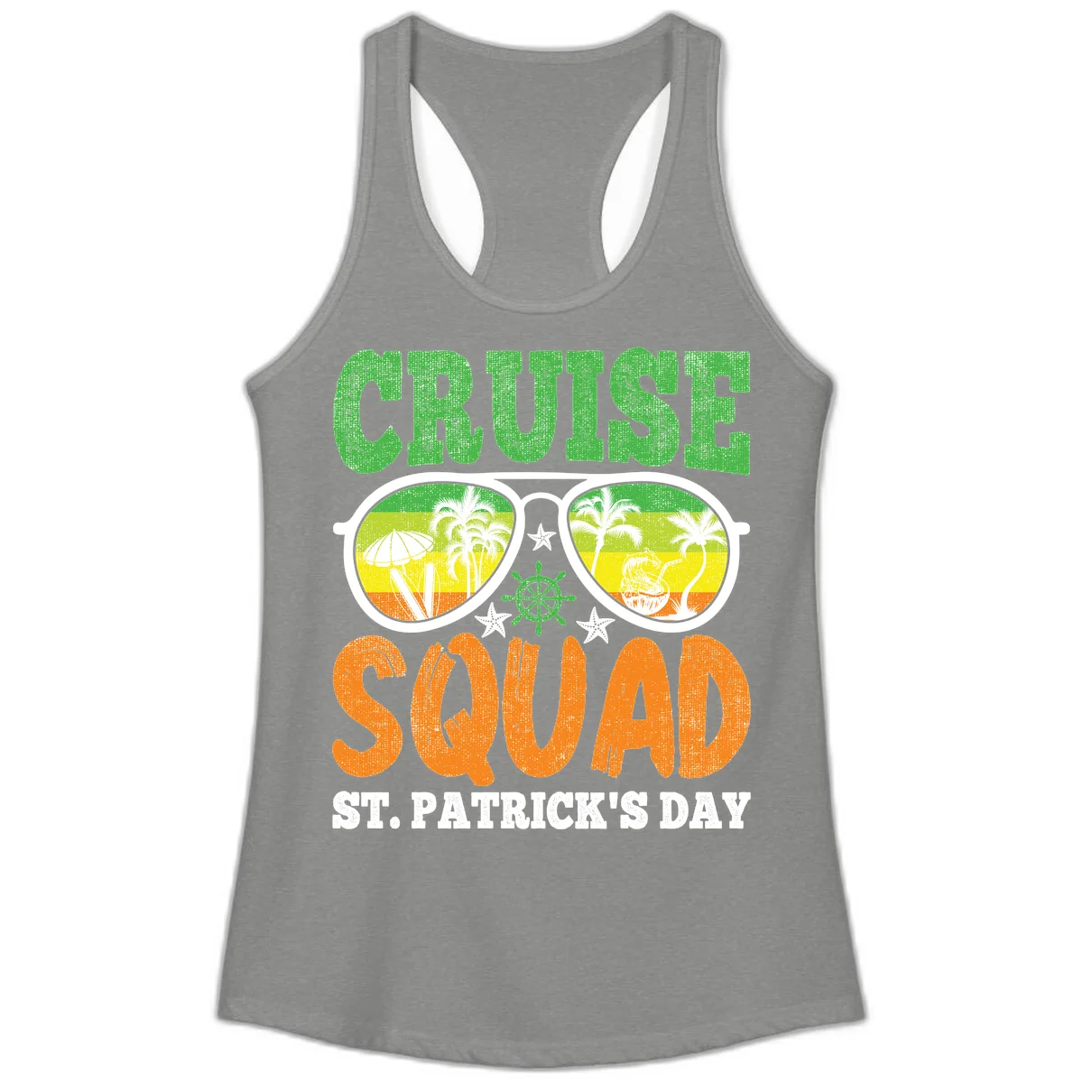 Cruise Squad Squad Sunglasses Ladies Tank in Heather Grey