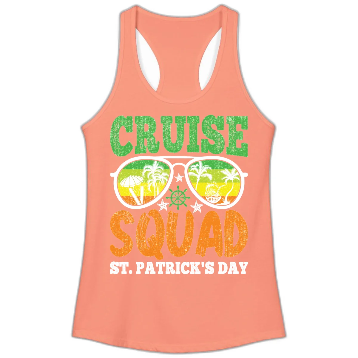 Cruise Squad Squad Sunglasses Ladies Tank in Solid Light Orange