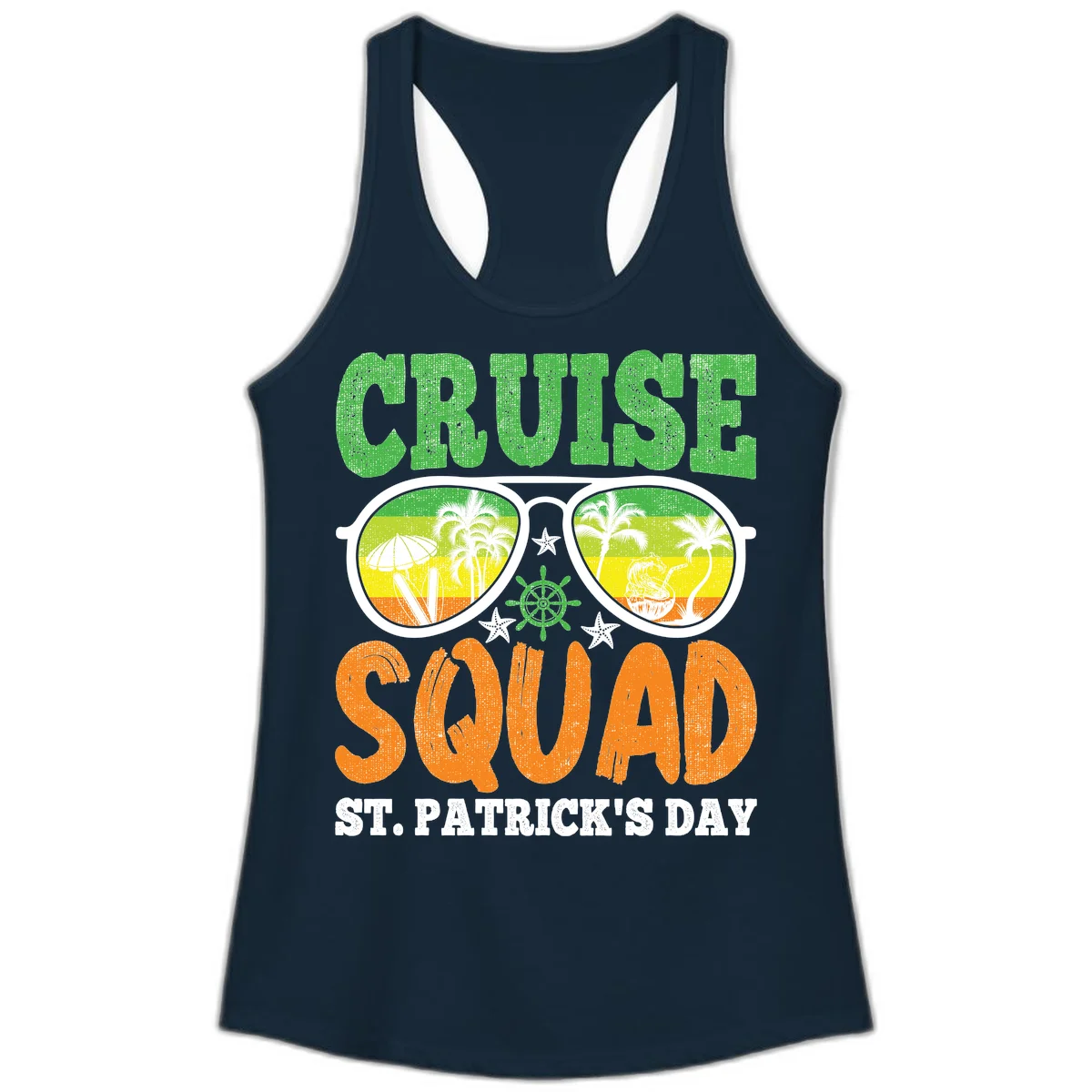 Cruise Squad Squad Sunglasses Ladies Tank in Solid Midnight Navy