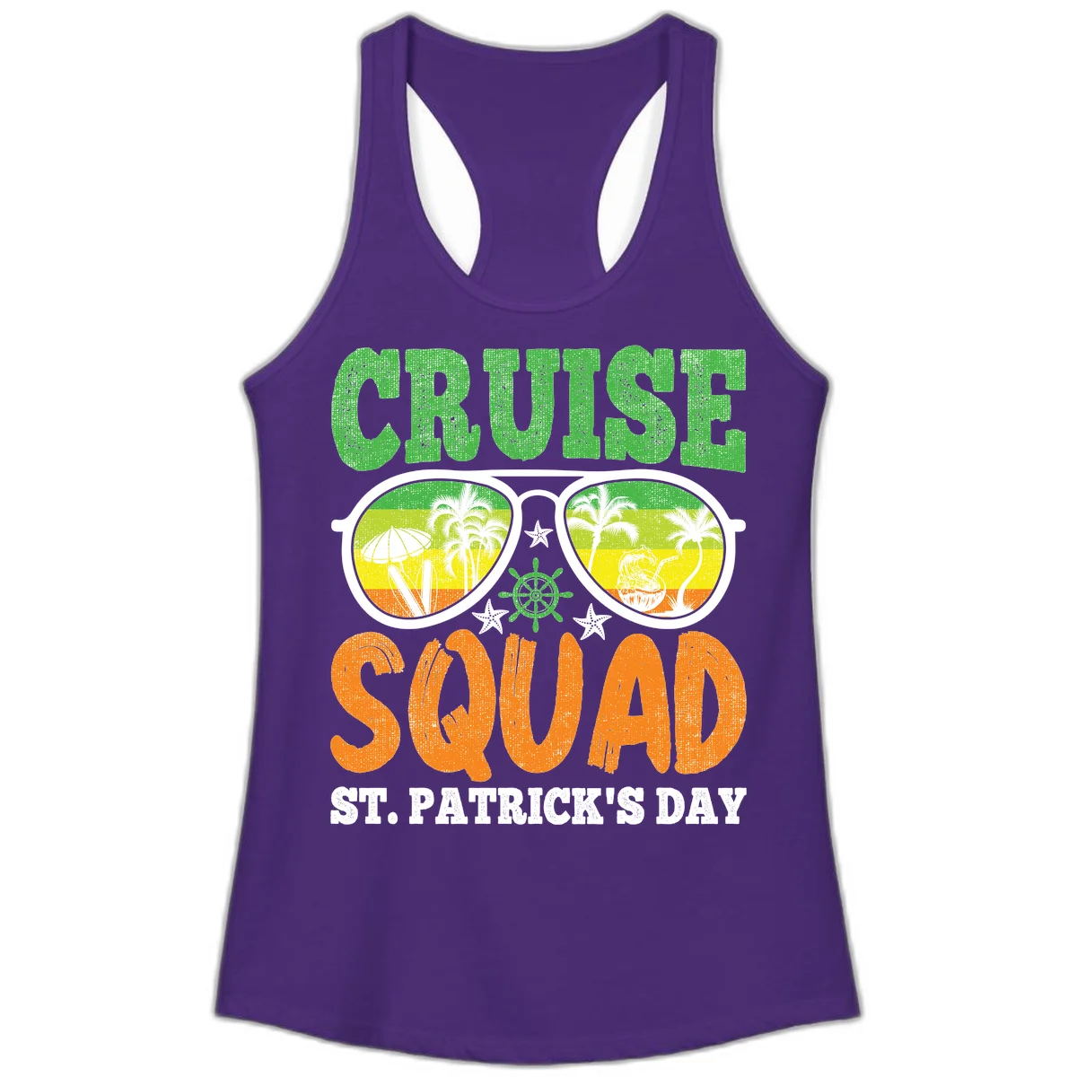 Cruise Squad Squad Sunglasses Ladies Tank in Solid Purple Rush