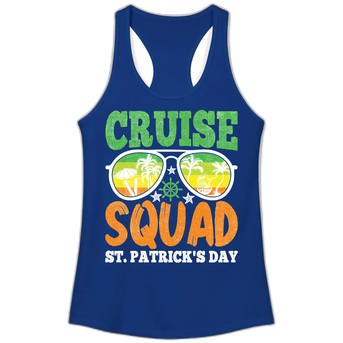 Cruise Squad Squad Sunglasses Ladies Tank in Solid Royal