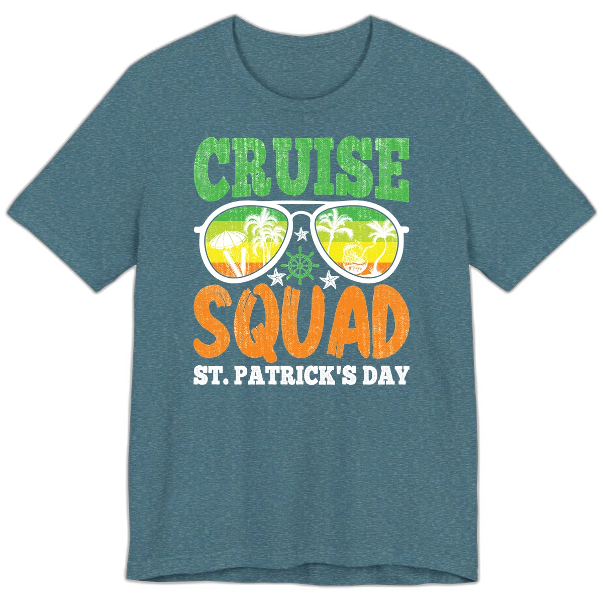 Cruise Squad Squad Sunglasses Premium T-Shirt in Heather Deep Teal