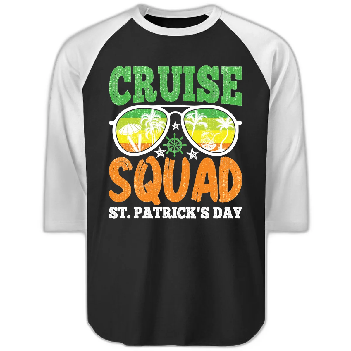 Cruise Squad Squad Sunglasses Raglan 3/4 in Black White