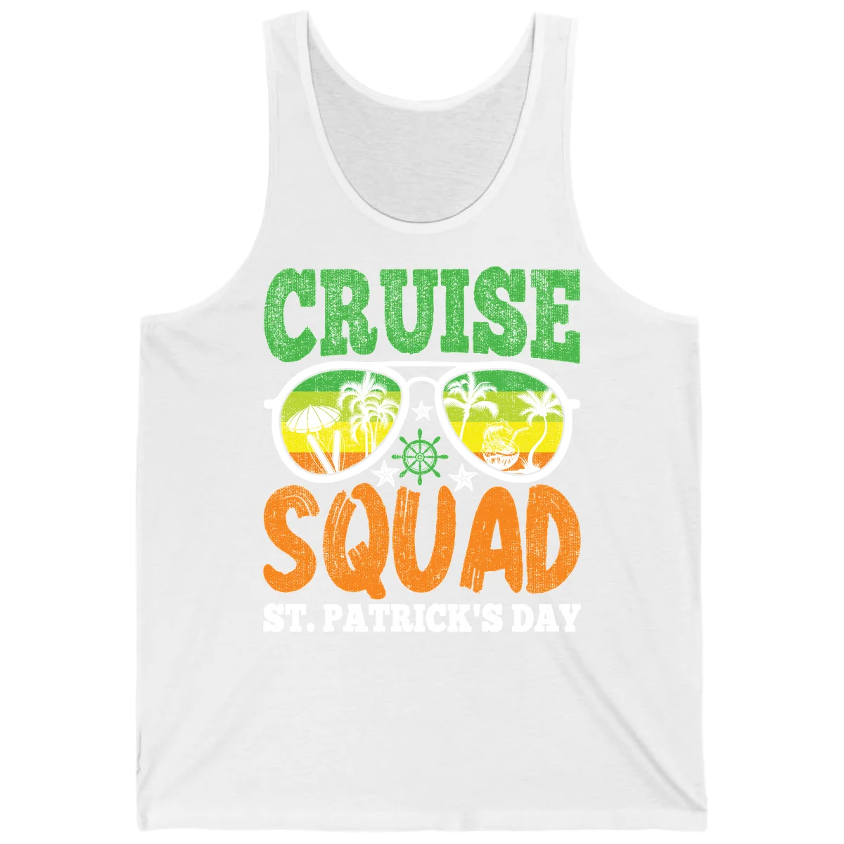 Cruise Squad Squad Sunglasses Tank in White