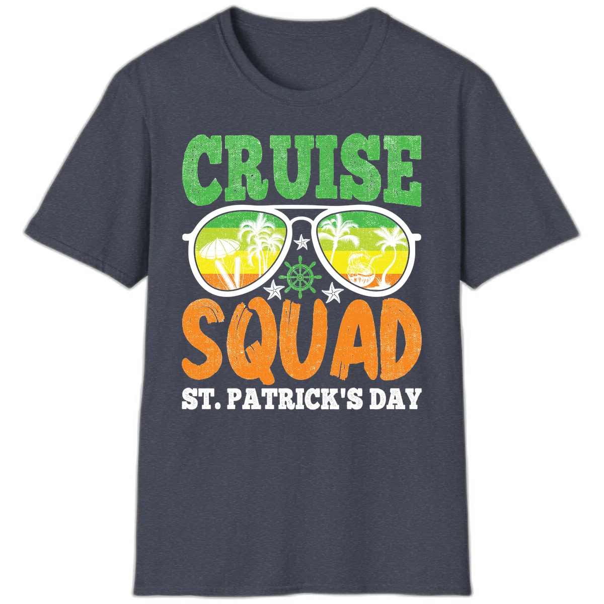 Cruise Squad Squad Sunglasses T-Shirt in Heather Navy