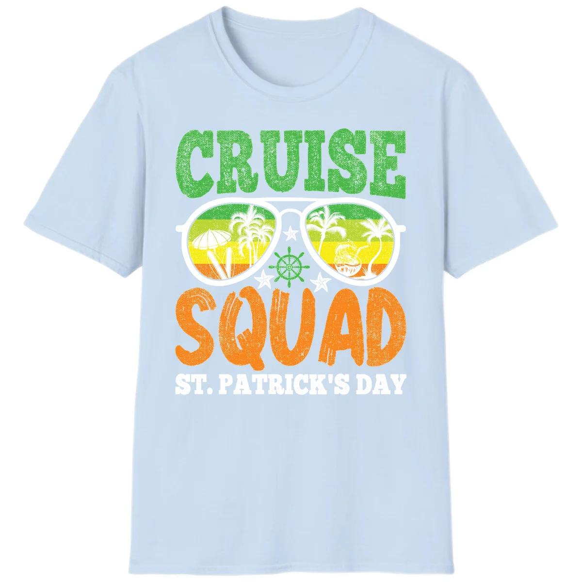 Cruise Squad Squad Sunglasses T-Shirt in Light Blue