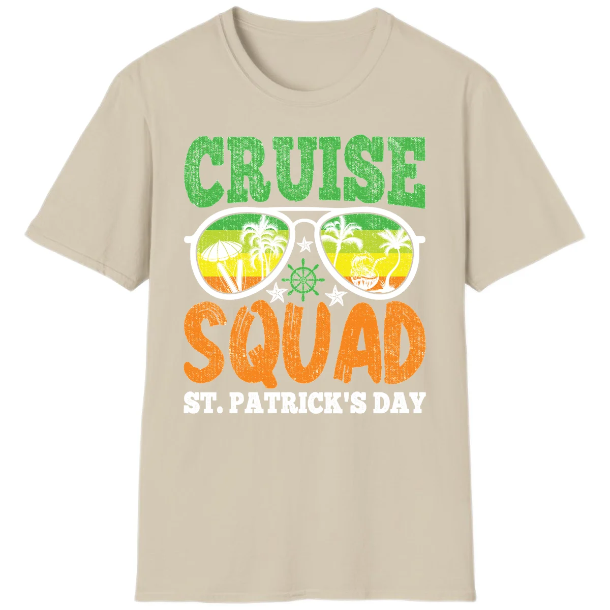 Cruise Squad Squad Sunglasses T-Shirt in Sand