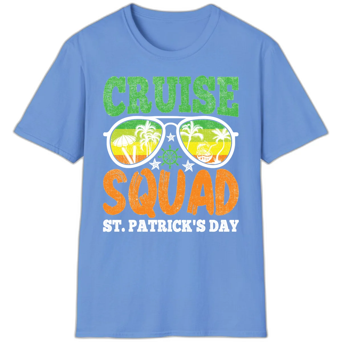Cruise Squad Squad Sunglasses T-Shirt in Carolina Blue
