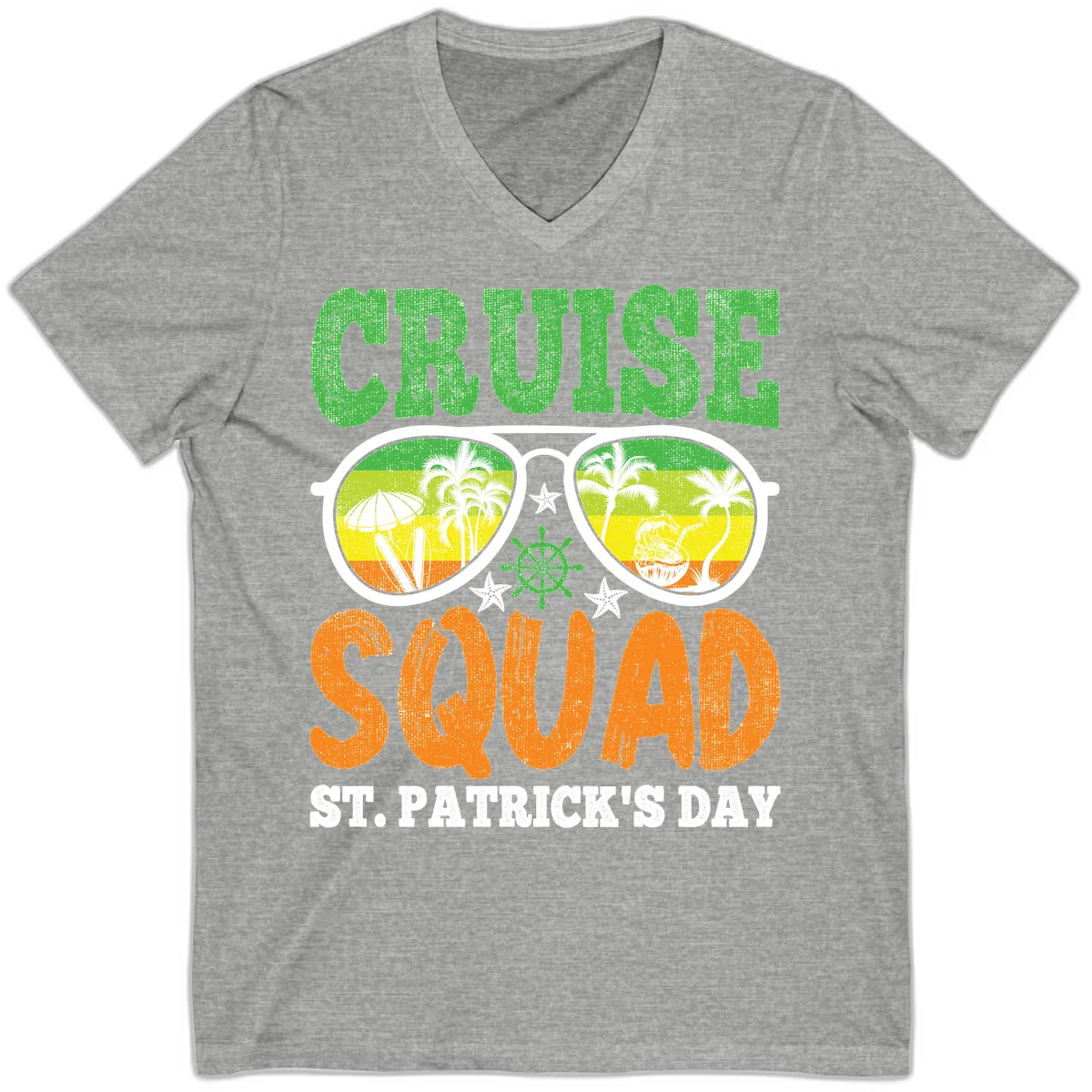 Cruise Squad Squad Sunglasses V-Neck in Athletic Heather