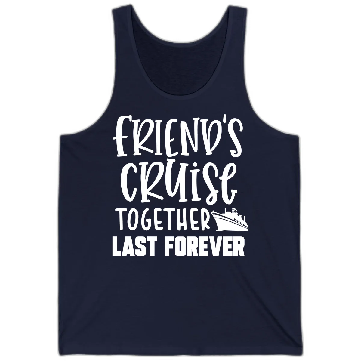 Friends Cruise Together Last Forever Tank in Navy