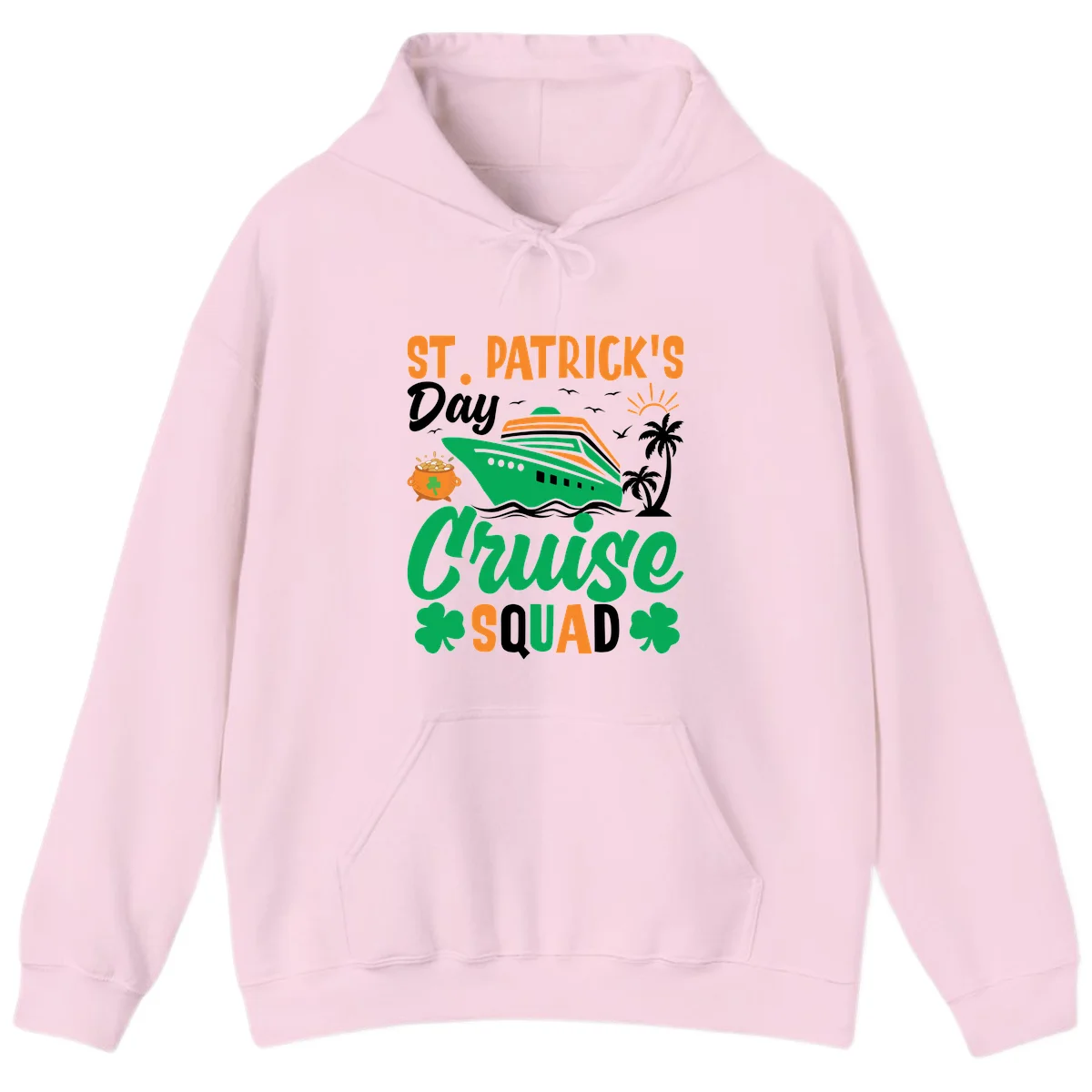 St. Patrick's Day Cruise Squad Hoodie in Light Pink
