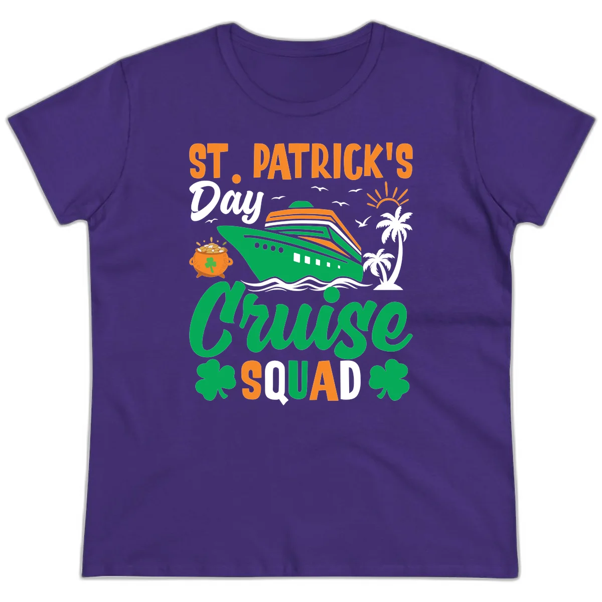 St. Patrick's Day Cruise Squad Ladies Tee in Purple