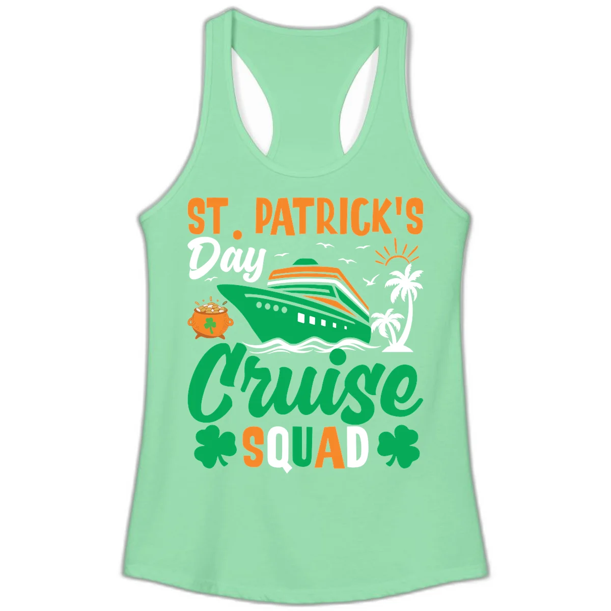 St. Patrick's Day Cruise Squad Ladies Tank in Solid Mint