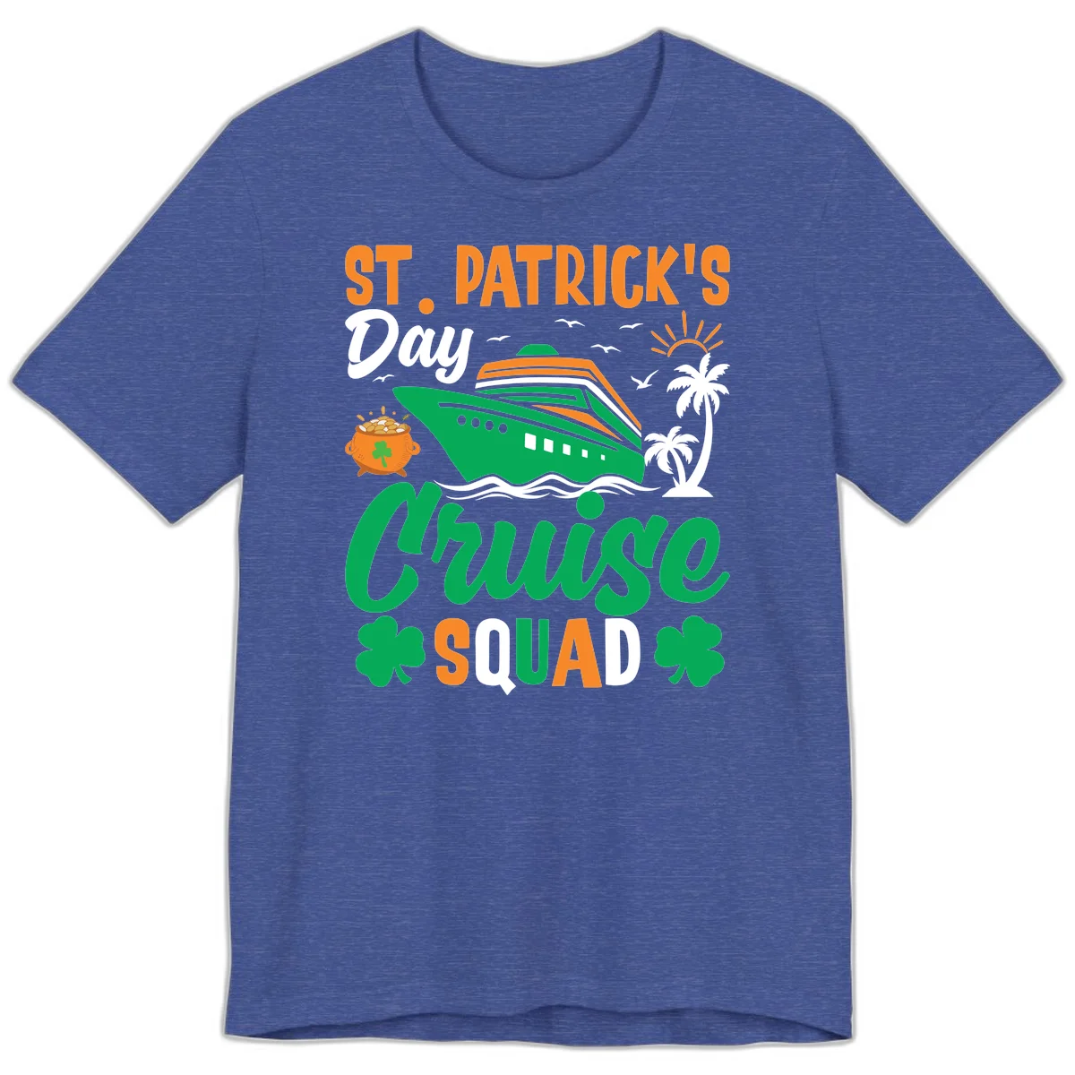 St. Patrick's Day Cruise Squad Premium T-Shirt in Heather True Royal