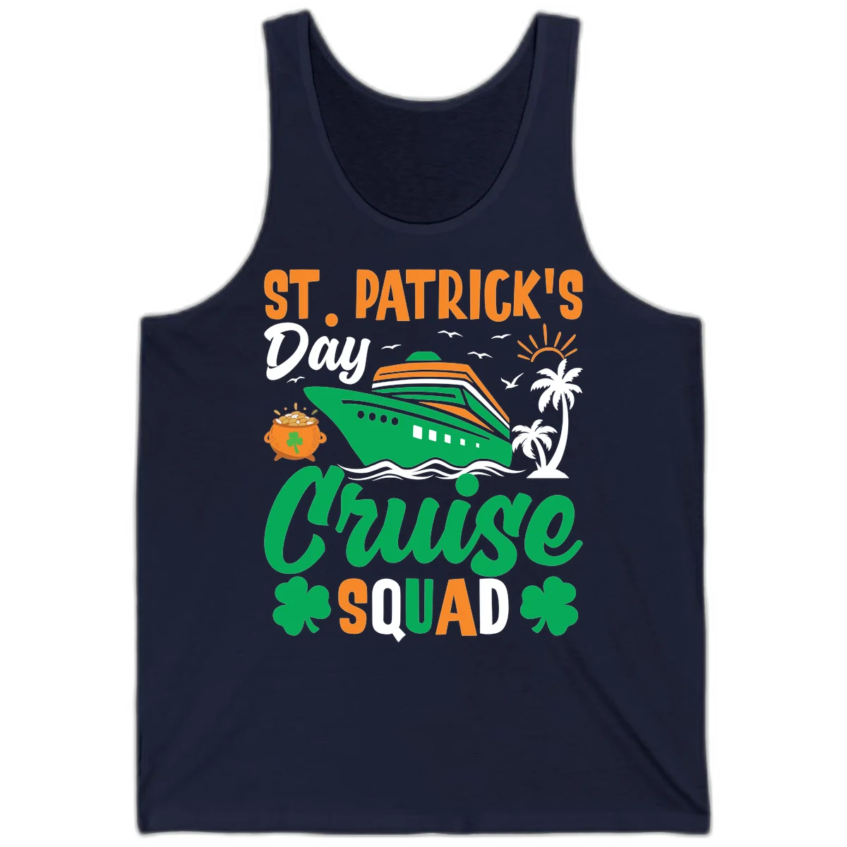 St. Patrick's Day Cruise Squad Tank in Navy