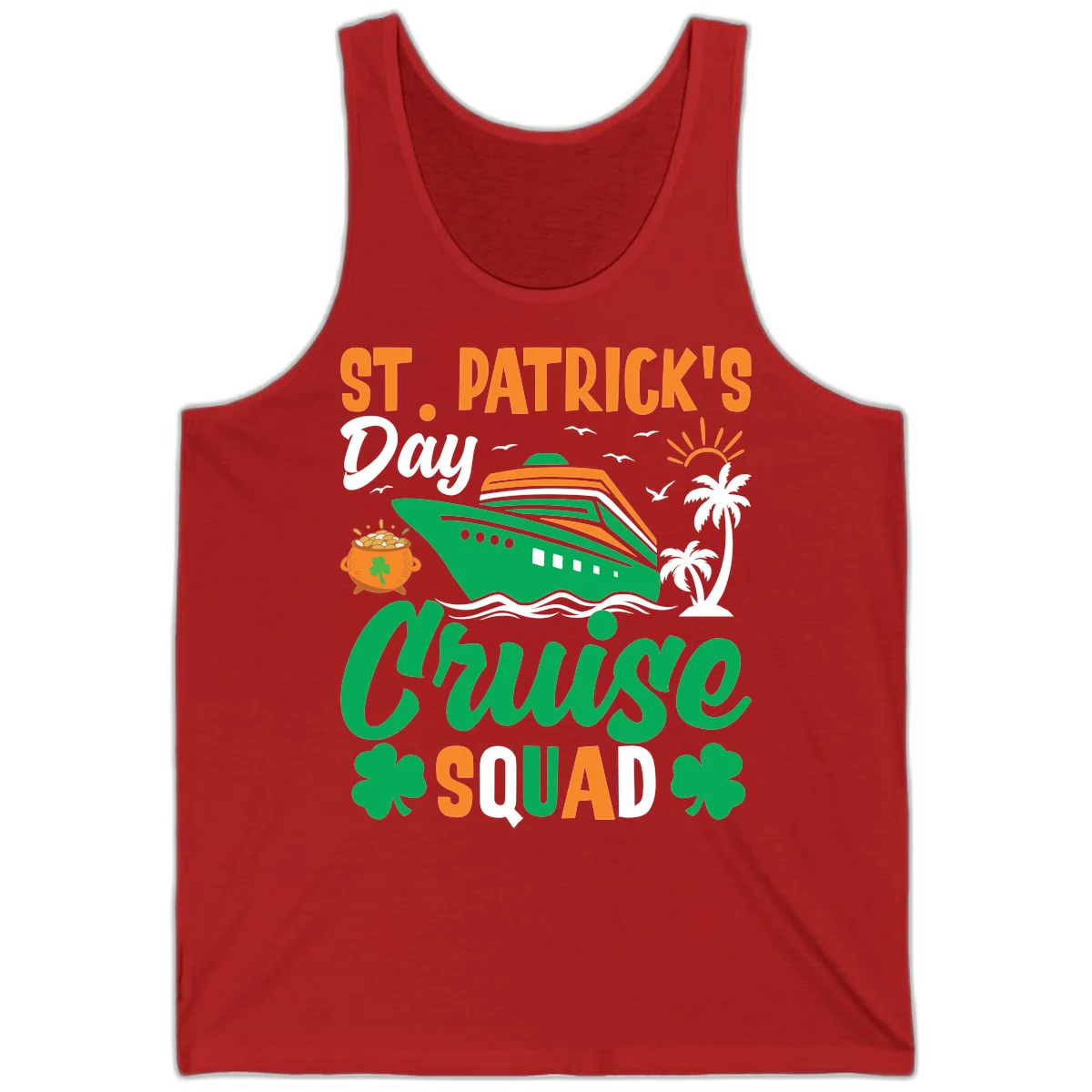 St. Patrick's Day Cruise Squad Tank in Red