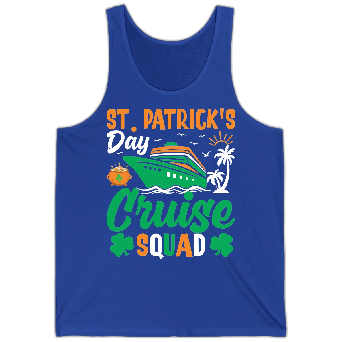 St. Patrick's Day Cruise Squad Tank in True Royal