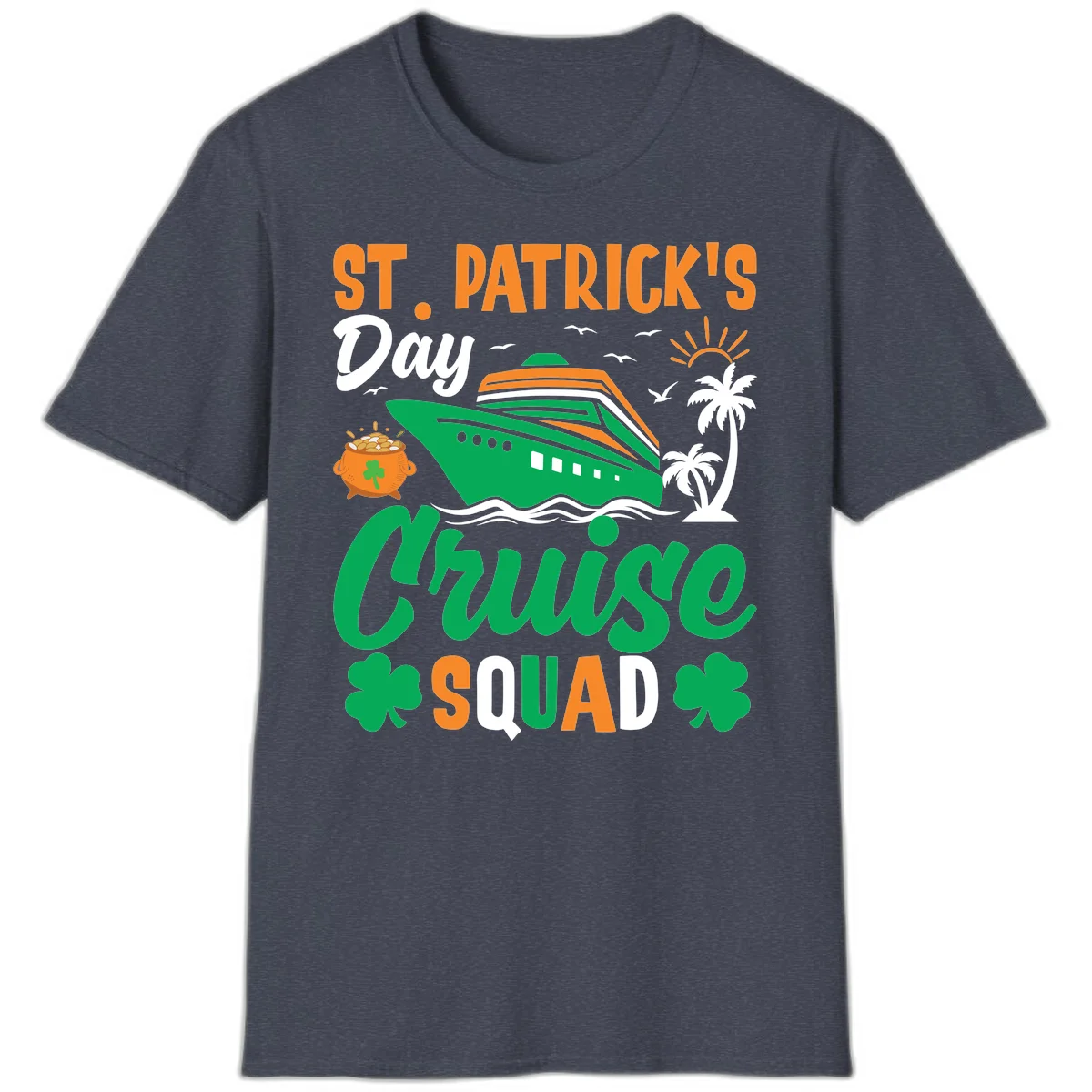 St. Patrick's Day Cruise Squad T-Shirt in Heather Navy