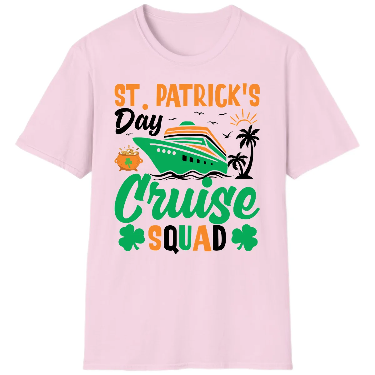 St. Patrick's Day Cruise Squad T-Shirt in Light Pink