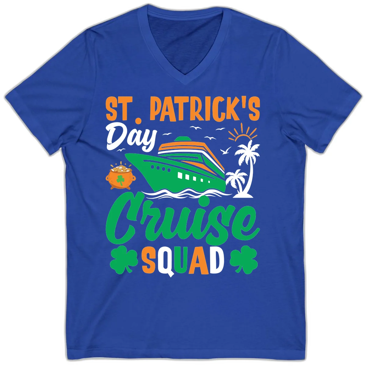 St. Patrick's Day Cruise Squad V-Neck in True Royal