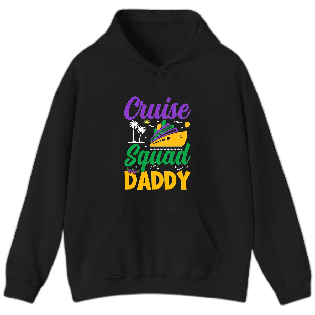 Cruise Squad Daddy Family Cruise Trip Hoodie in Black