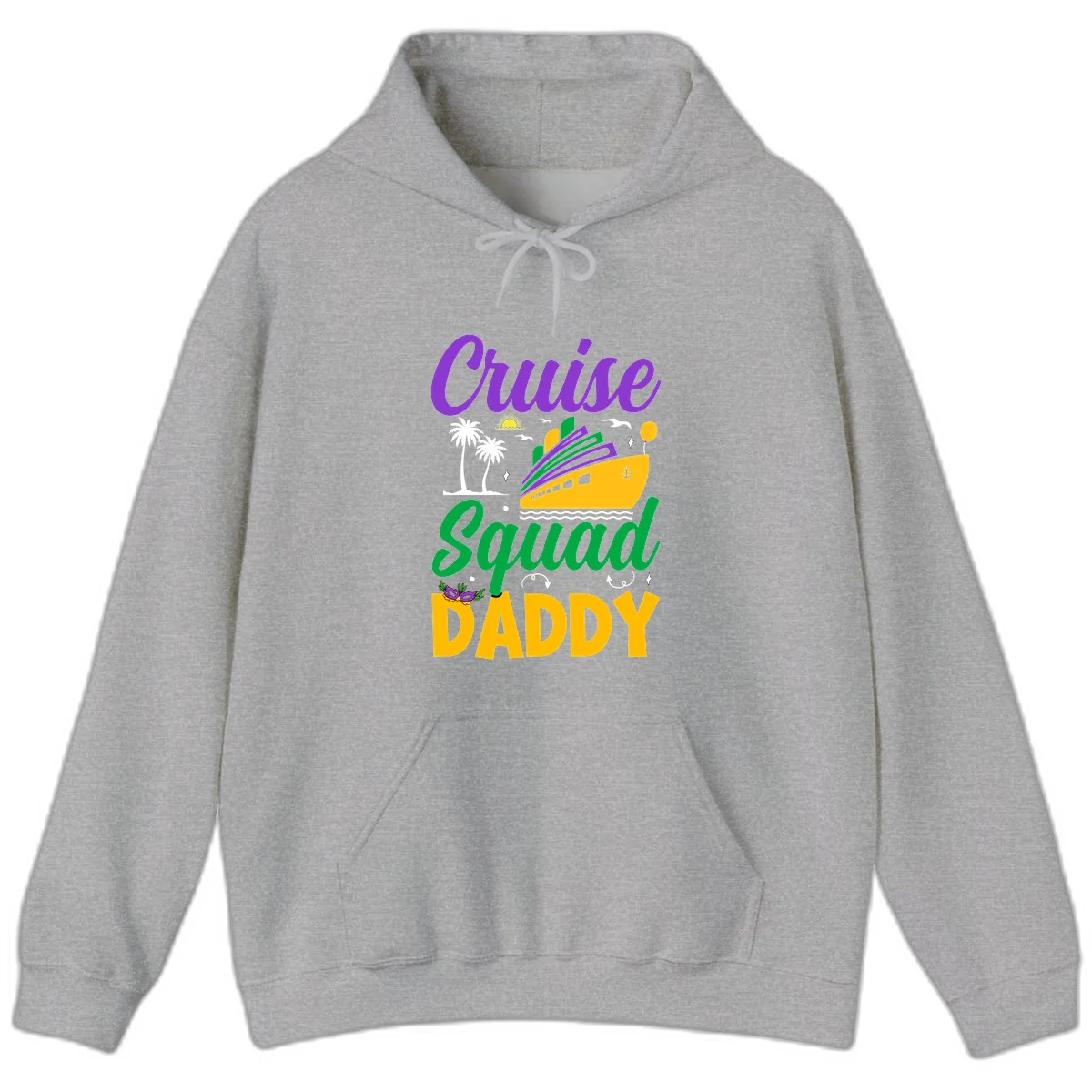 Cruise Squad Daddy Family Cruise Trip Hoodie in Sport Grey