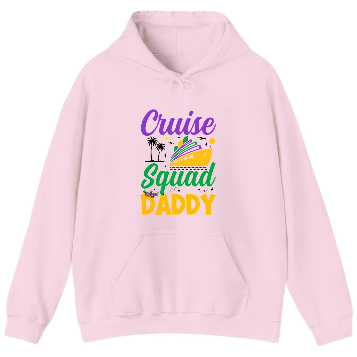 Cruise Squad Daddy Family Cruise Trip Hoodie in Light Pink