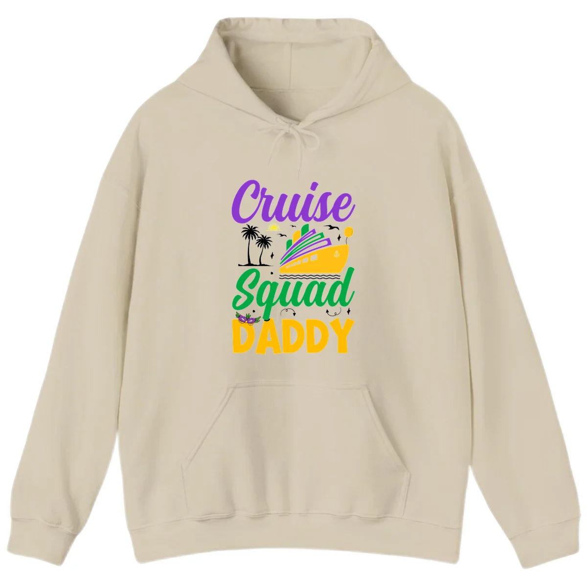 Cruise Squad Daddy Family Cruise Trip Hoodie in Sand
