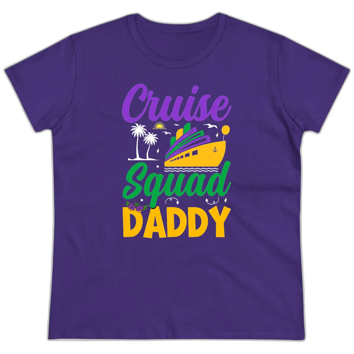 Cruise Squad Daddy Fun Family Cruise Ladies Tee in Purple