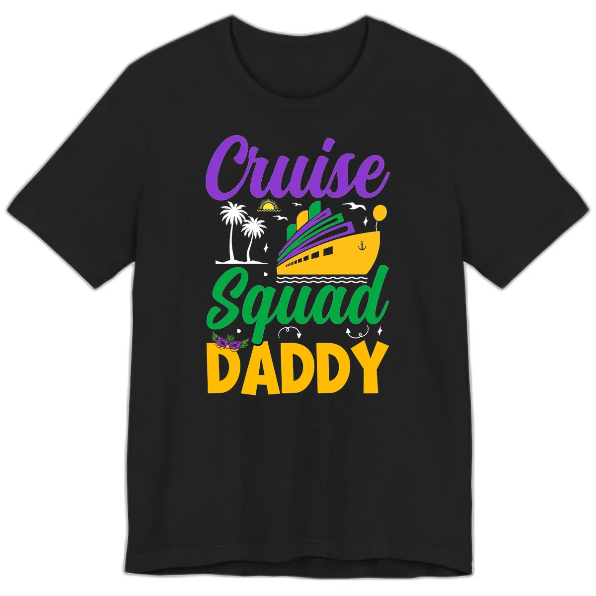 Cruise Squad Daddy Tropical Cruise Premium T-Shirt in Black