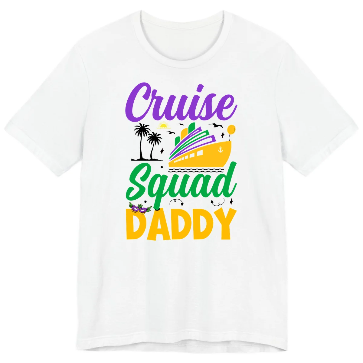 Cruise Squad Daddy Tropical Cruise Premium T-Shirt in White