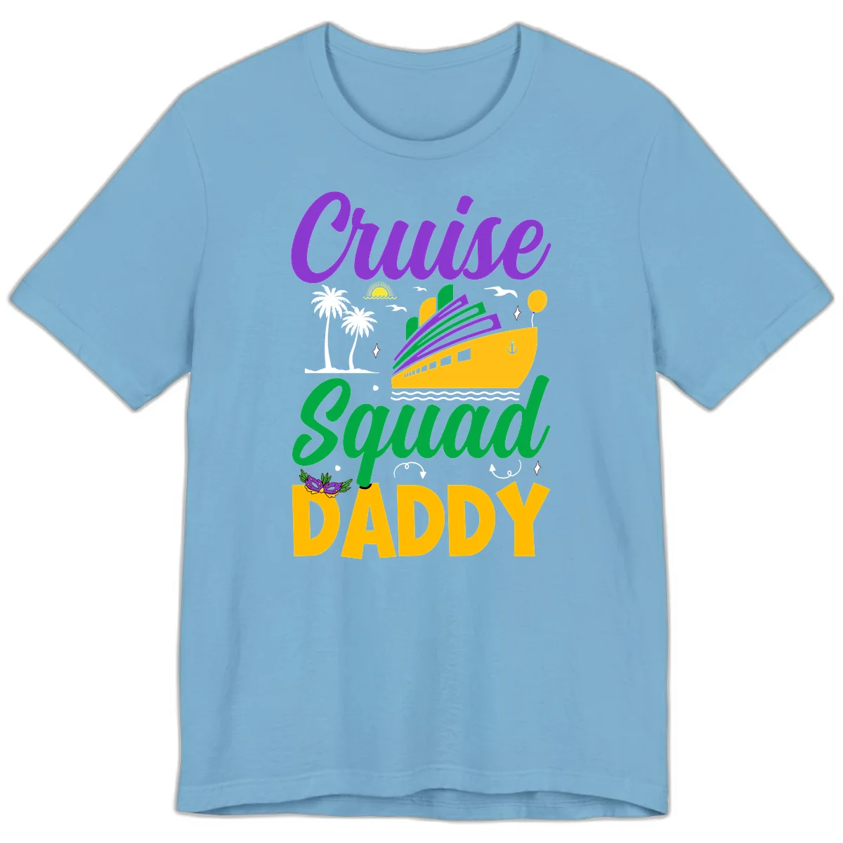 Cruise Squad Daddy Tropical Cruise Premium T-Shirt in Ocean Blue
