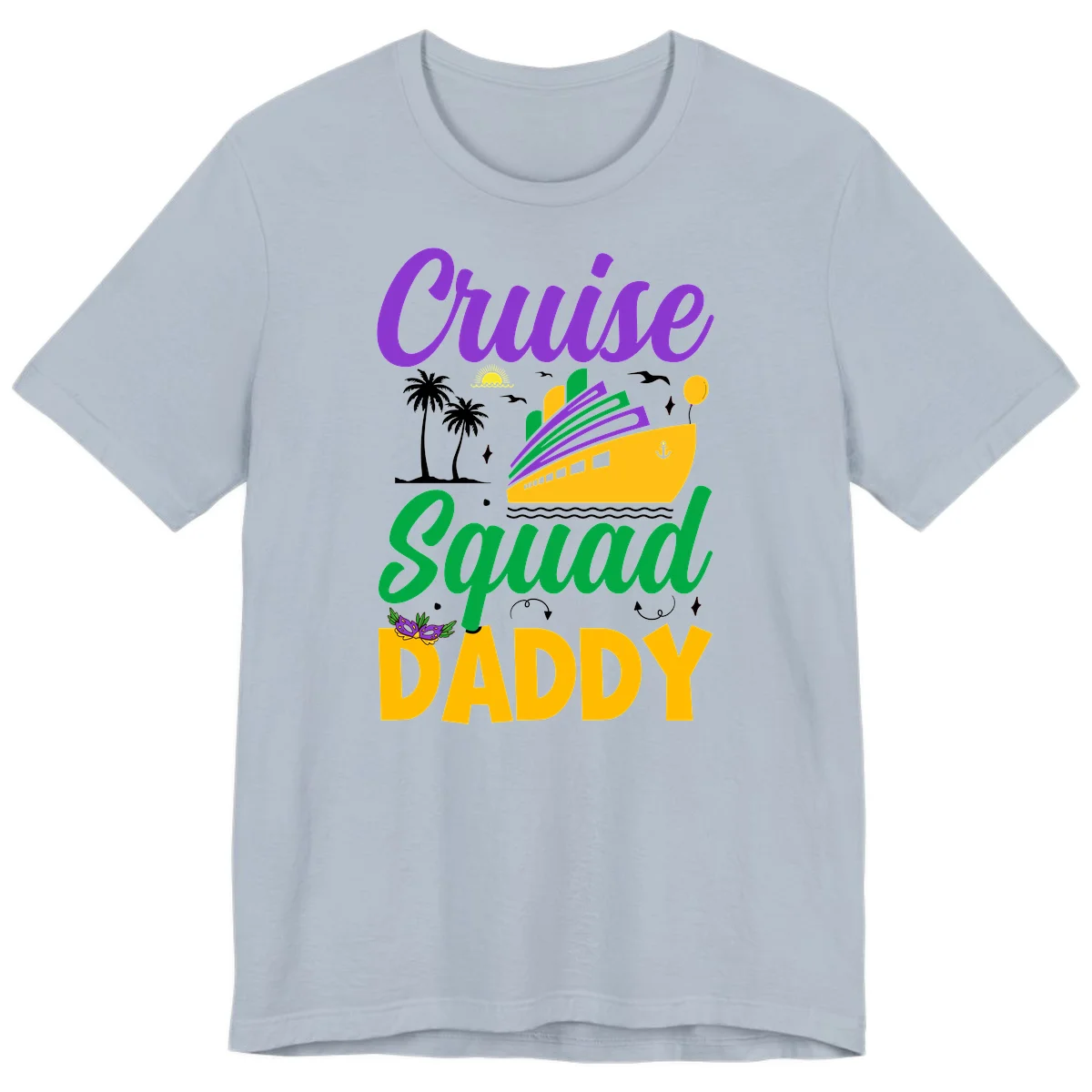 Cruise Squad Daddy Tropical Cruise Premium T-Shirt in Light Blue