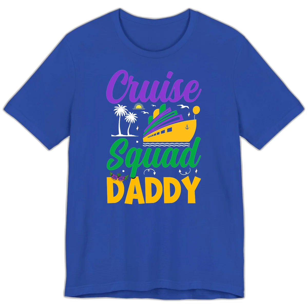 Cruise Squad Daddy Tropical Cruise Premium T-Shirt in True Royal