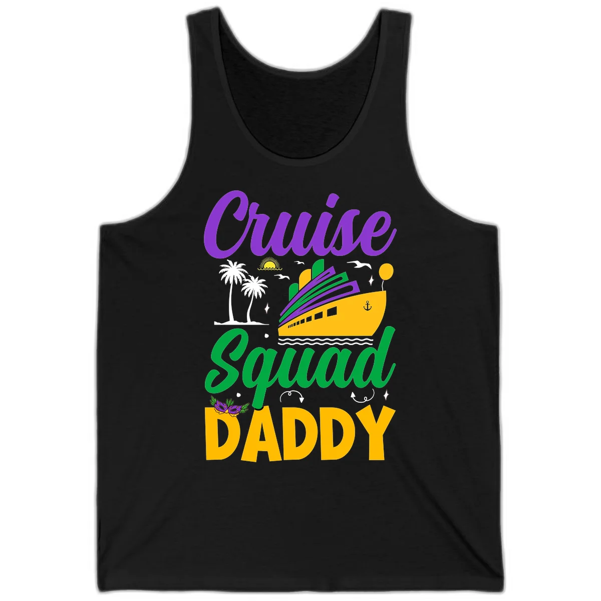 Cruise Squad Daddy Tropical Cruise Tank Top in Black