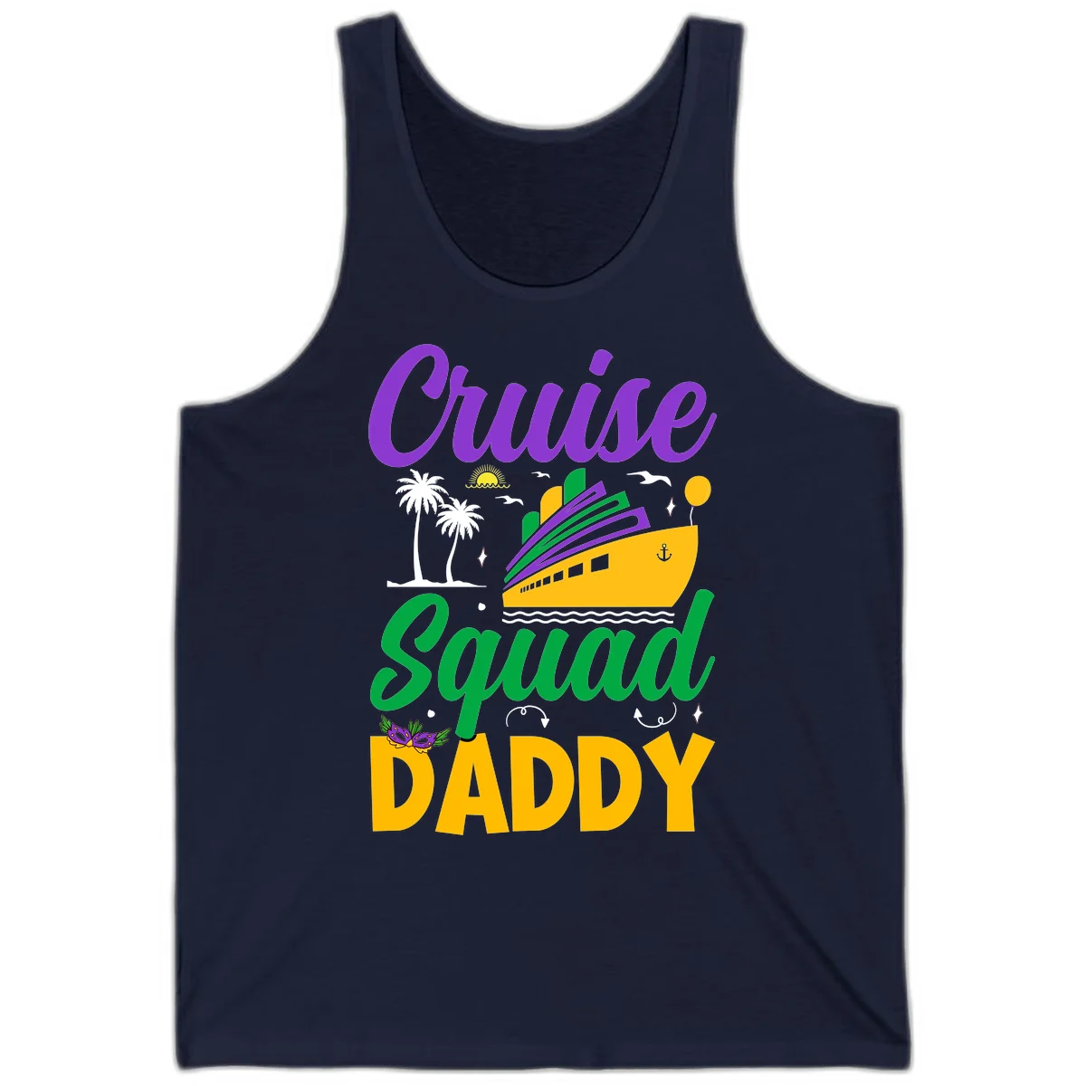 Cruise Squad Daddy Tropical Cruise Tank Top in Navy