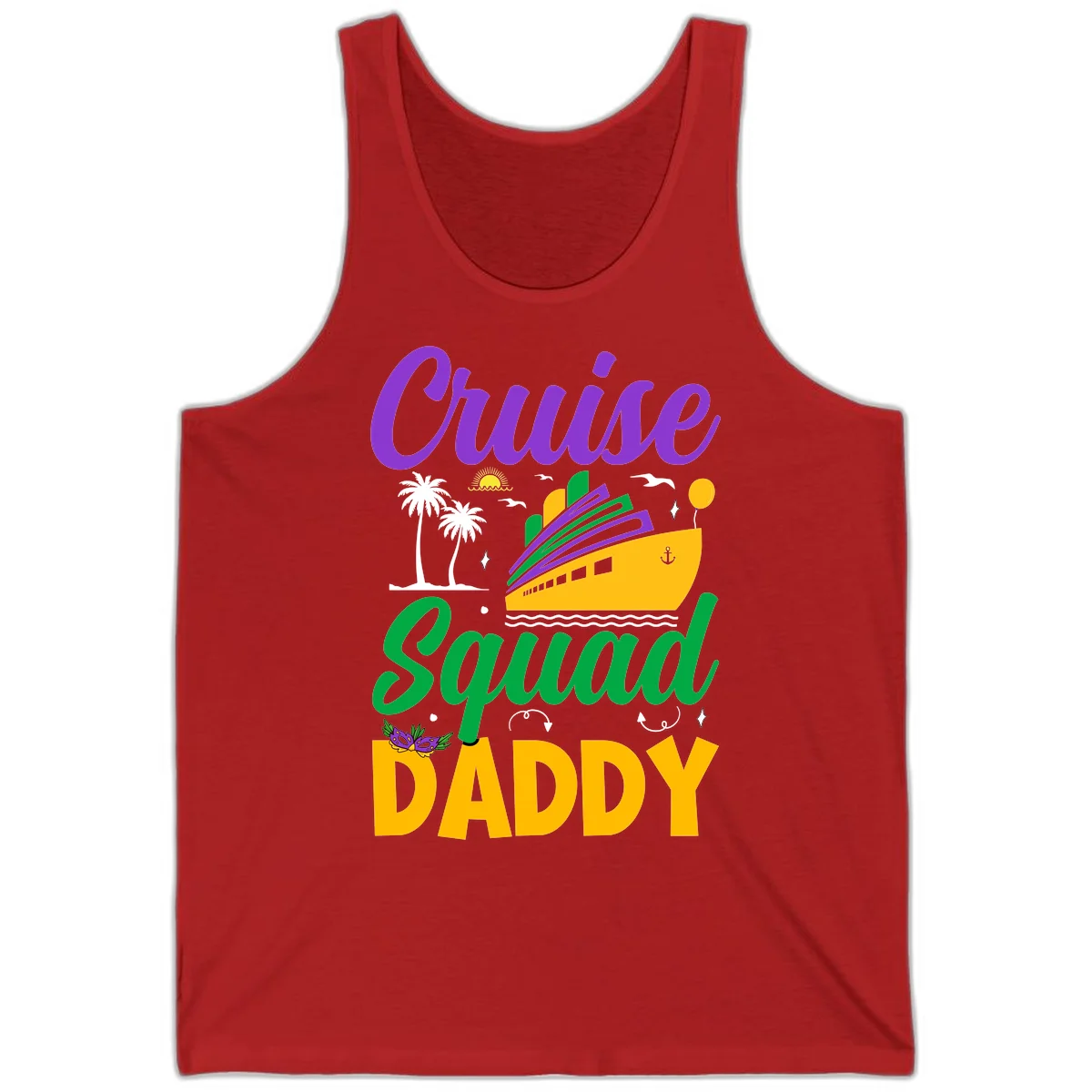 Cruise Squad Daddy Tropical Cruise Tank Top in Red