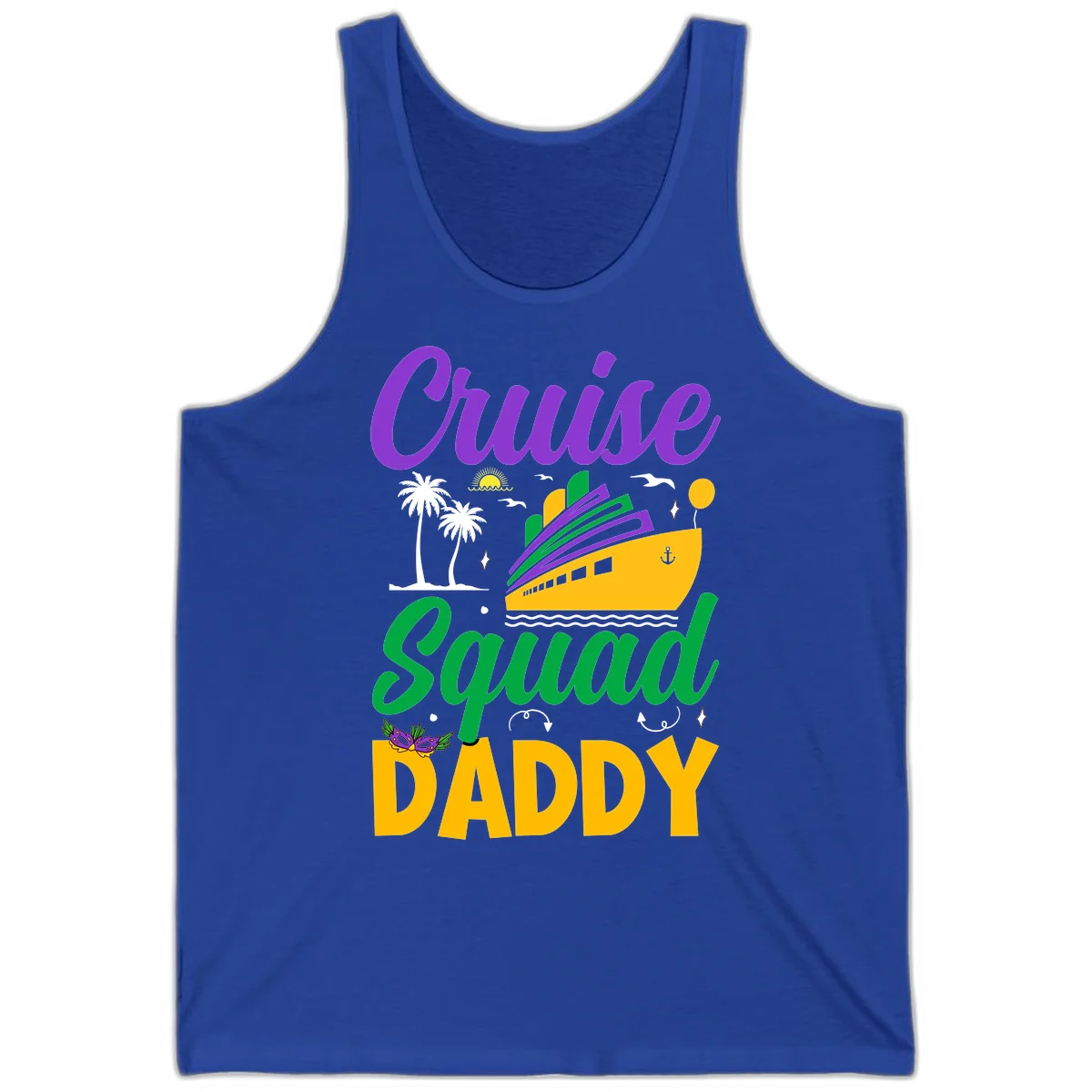 Cruise Squad Daddy Tropical Cruise Tank Top in True Royal