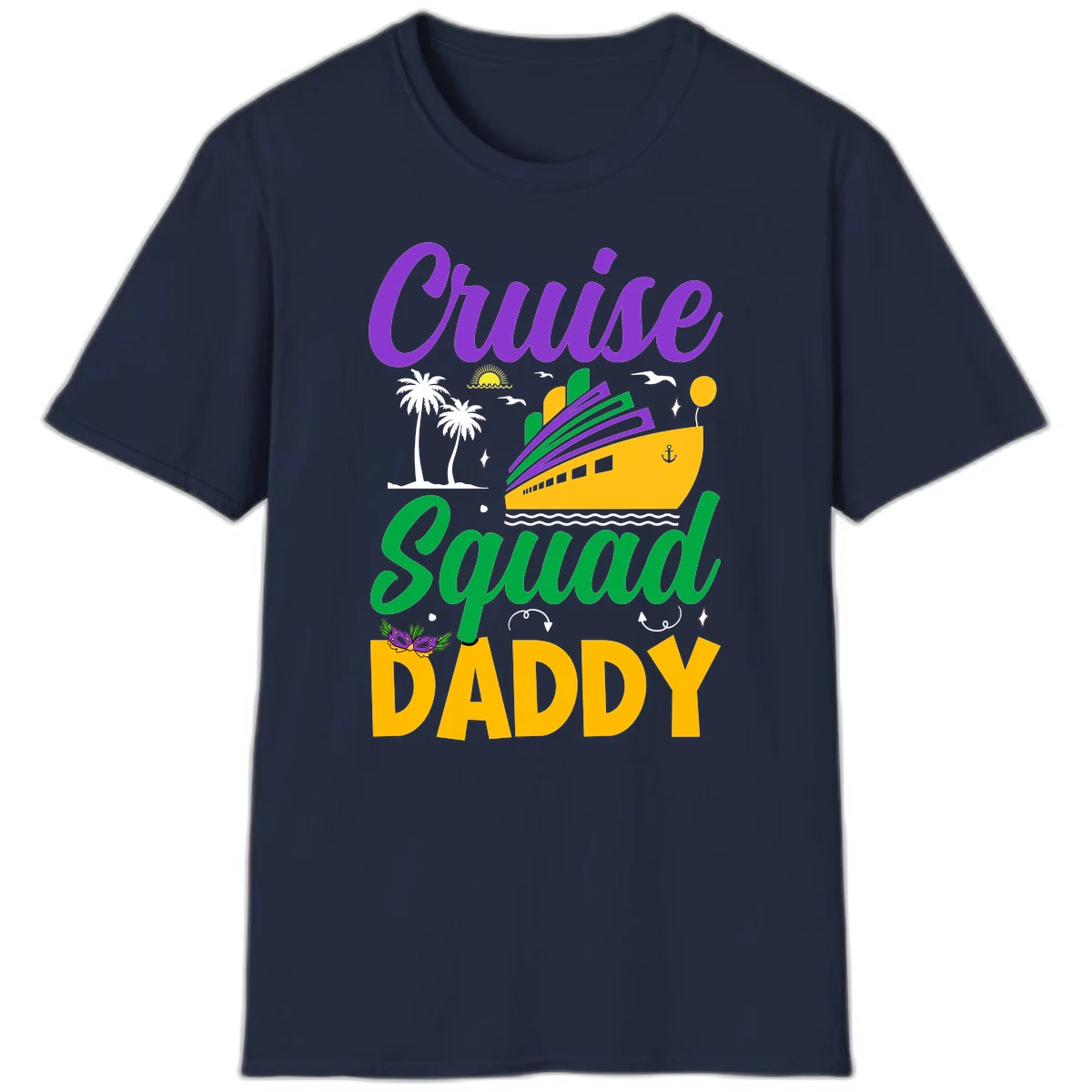 Cruise Squad Daddy Family Vacation T-Shirt in Navy