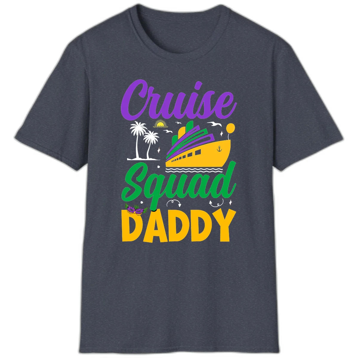 Cruise Squad Daddy Family Vacation T-Shirt in Heather Navy