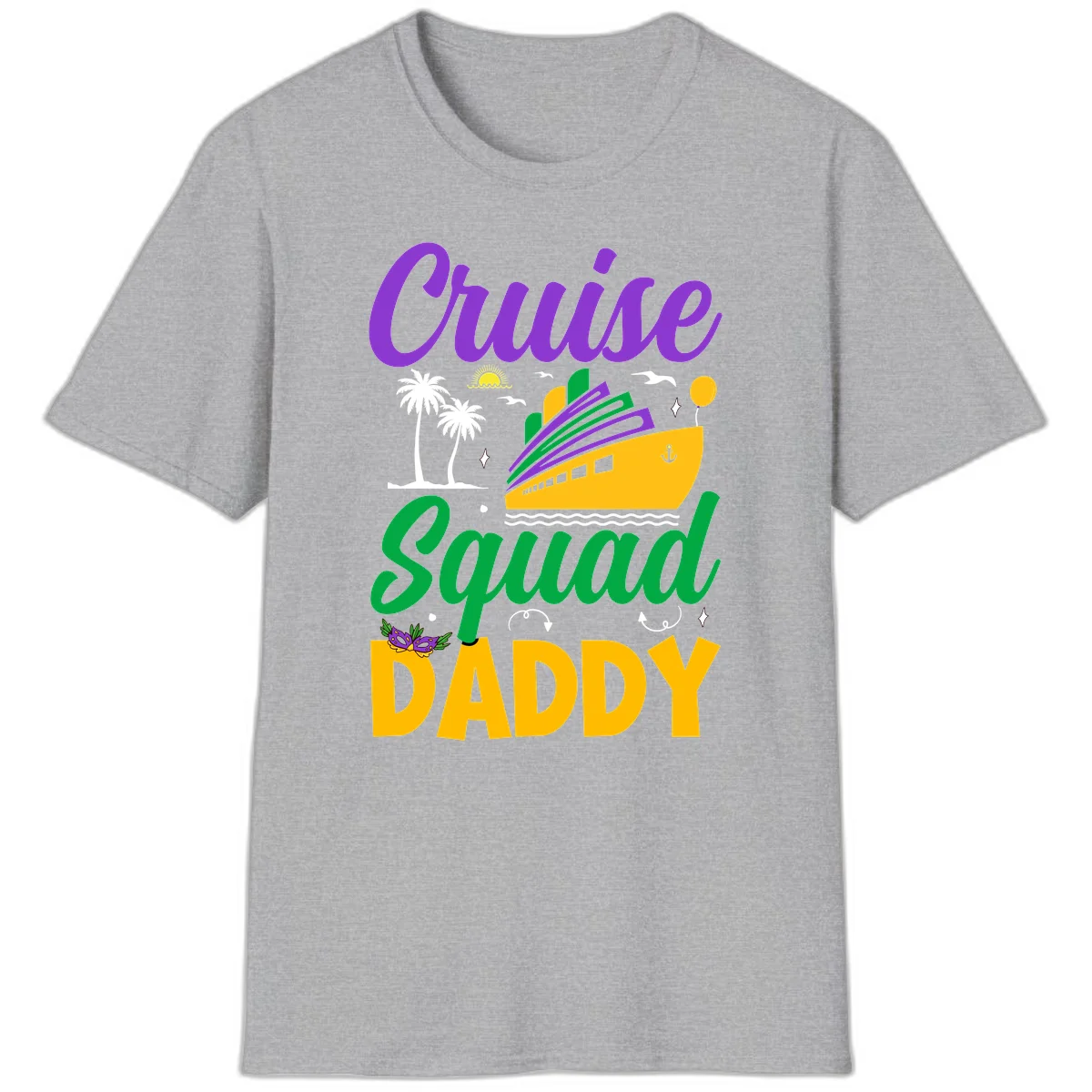 Cruise Squad Daddy Family Vacation T-Shirt in Sport Grey