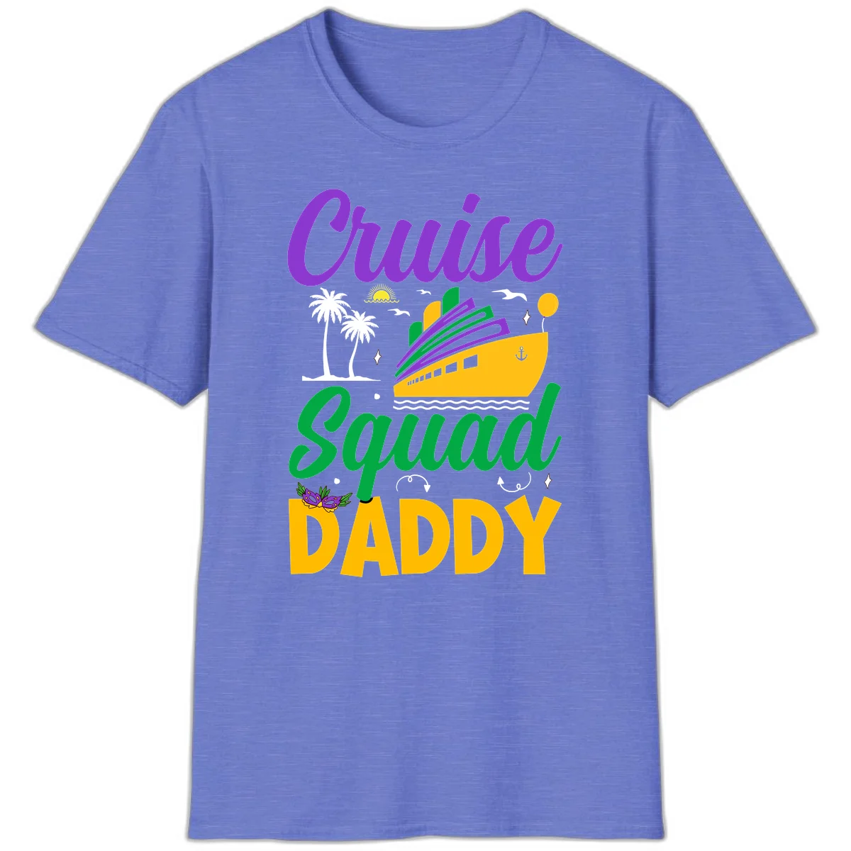 Cruise Squad Daddy Family Vacation T-Shirt in Heather Royal