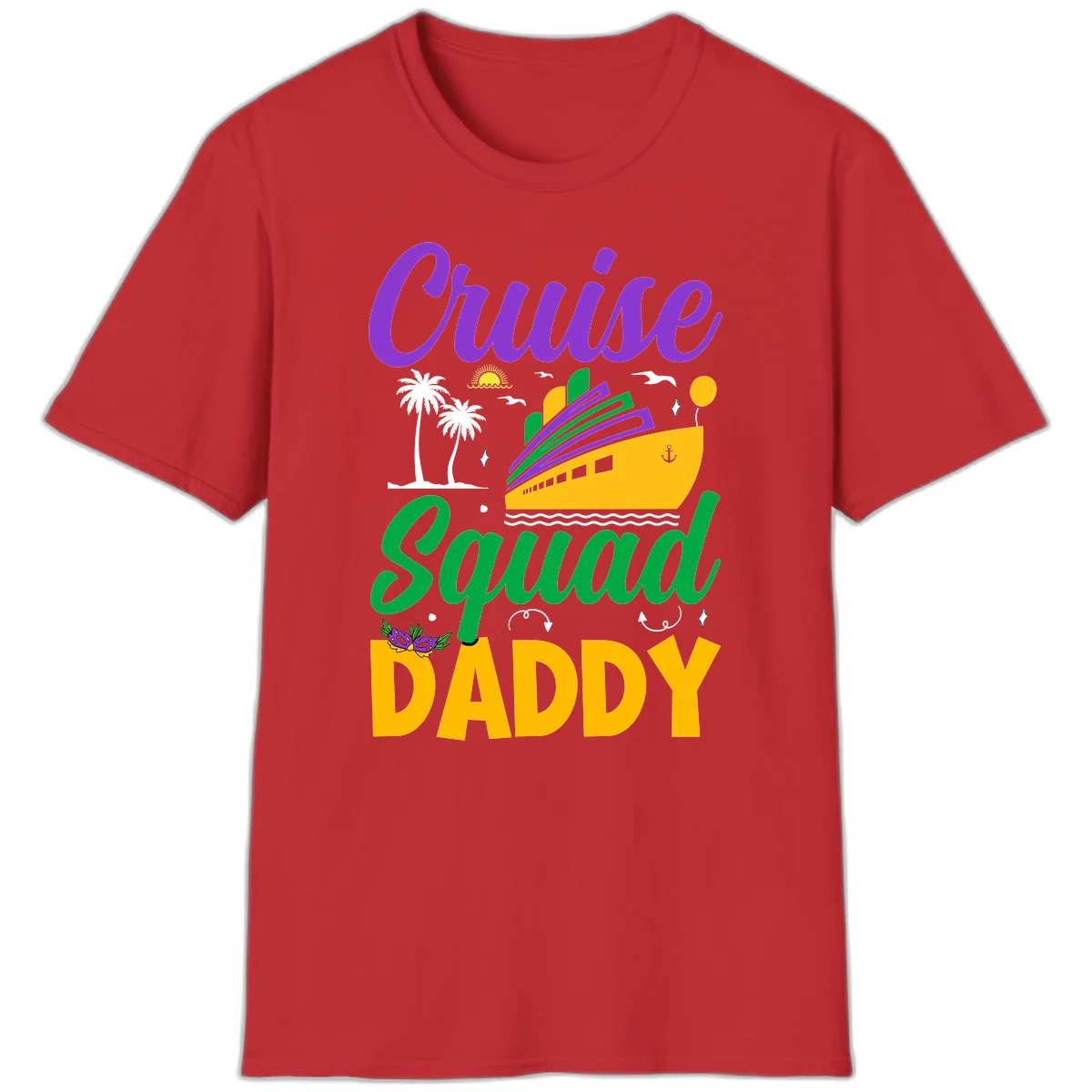 Cruise Squad Daddy Family Vacation T-Shirt in Red